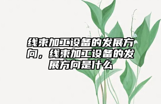 線束加工設備的發展方向，線束加工設備的發展方向是什么