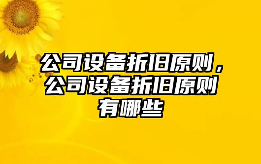 公司設備折舊原則，公司設備折舊原則有哪些