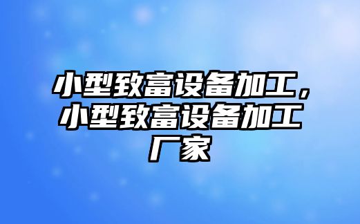 小型致富設備加工，小型致富設備加工廠家