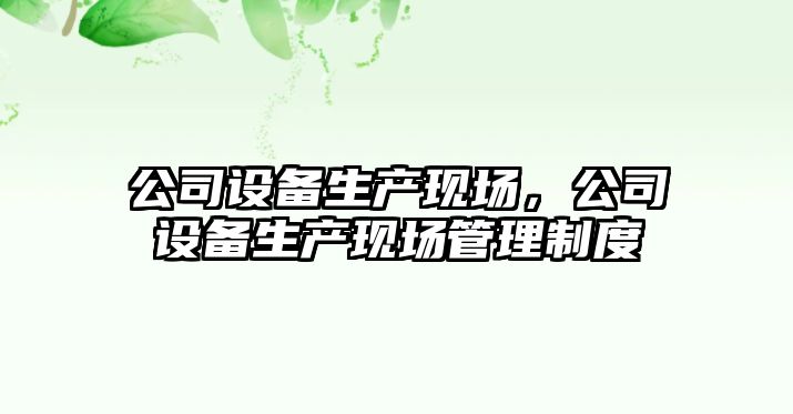 公司設備生產現場，公司設備生產現場管理制度